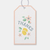 かわいいレモンイエロー植物性ベビーシャワー ギフトタグ (正面)