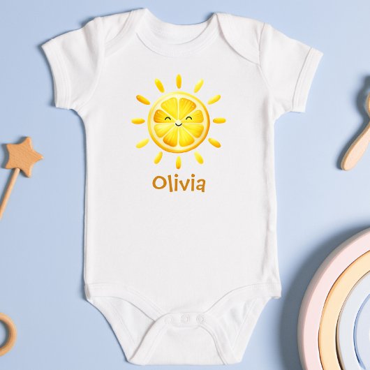 かわいいレモンサンとサンレイ ベビーボディスーツ