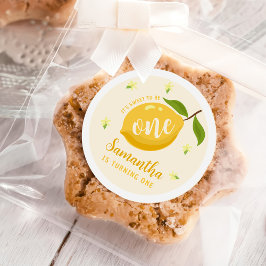 かわいいレモンシトラス1歳の誕生日 ラウンドシール