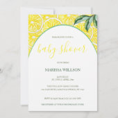 かわいいレモンスライス水彩手絵を描形 招待状 (正面)