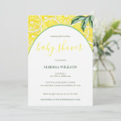 かわいいレモンスライス水彩手絵を描形 招待状 (スタンド正面)