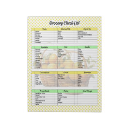 かわいいレモンパイの食料品リスト ノートパッド