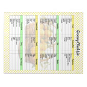 かわいいレモンパイの食料品リスト ノートパッド (正面)