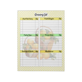 かわいいレモンパイの食料品リスト ノートパッド