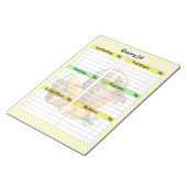 かわいいレモンパイの食料品リスト ノートパッド (アングル)