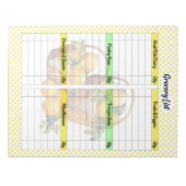 かわいいレモンパイの食料品リスト ノートパッド (正面)