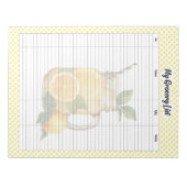 かわいいレモンパイの食料品リスト ノートパッド (正面)