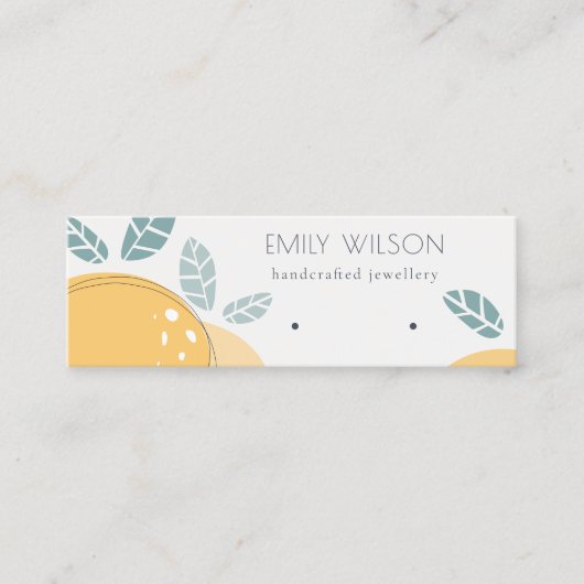 かわいいレモンフルーティはっきりした抽象芸術イヤリングディスプレイ スキニー名刺 (正面)