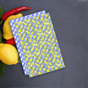 かわいいレモンブルーバッファロープレイド