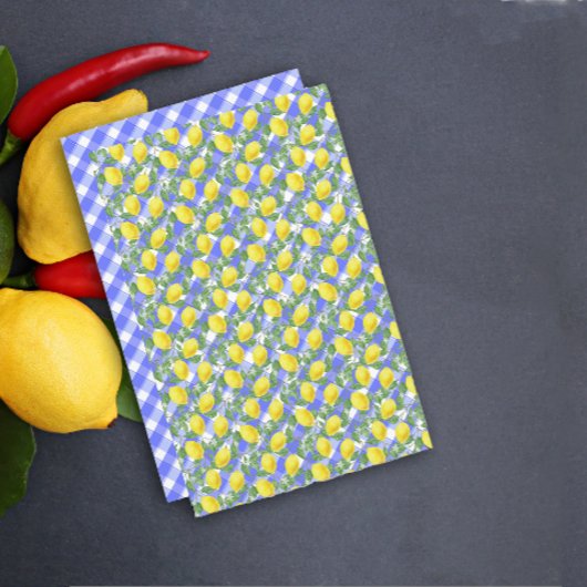 かわいいレモンブルーバッファロープレイド