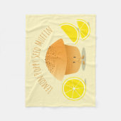 かわいいレモンポピーシードマフィンマンガフード フリースブランケット (正面)