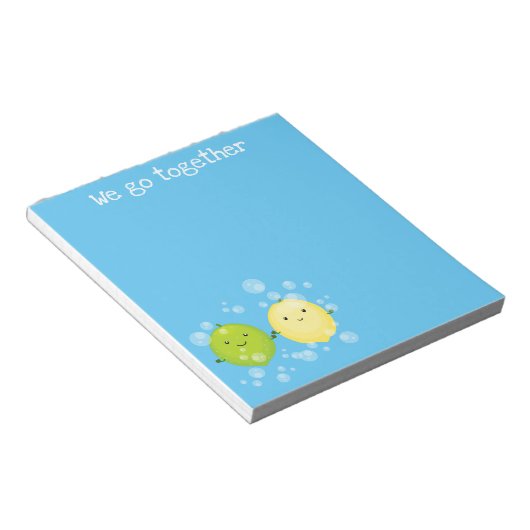 かわいいレモンライムフルーツマンガイラストレーション ノートパッド (アングル)