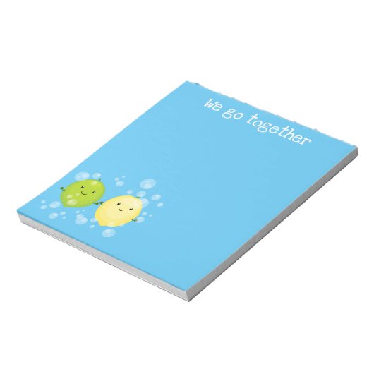 かわいいレモンライムフルーツマンガイラストレーション ノートパッド (回転)