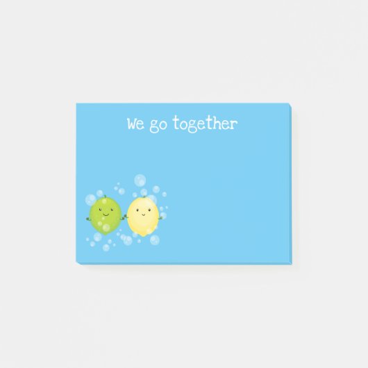 かわいいレモンライムフルーツマンガイラストレーション ポストイット (正面)