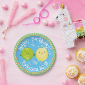 かわいいレモンライムフレンズ漫画イラストレーション ペーパープレート (パーティー)