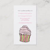 かわいいレモンライム及びピンクのカップケーキの名刺 名刺 (裏面)