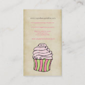 かわいいレモン及びピンクのカップケーキの名刺 名刺 (裏面)
