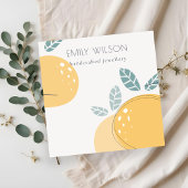 かわいいレモン抽象芸術フルーティはっきりしたネックレスディスプレイ スクエア名刺