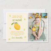 かわいいレモン柑橘系バースデーパーティーの写真 サンキューカード (正面)