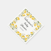 かわいいレモン柑橘系フルーツサマーベビーシャワースクエア スタンダードカクテルナプキン (角)