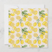 かわいいレモン柑橘系フルーツサマーベビーシャワースクエア 招待状 (裏面)