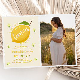かわいいレモン柑橘系ベビーシャワー写真 招待状