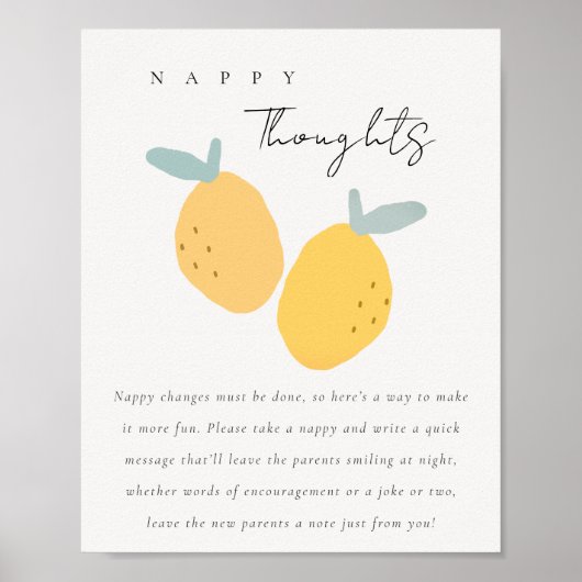 かわいいレモン柑橘系レイトナイトおむつナッピーのゲーム ポスター (正面)