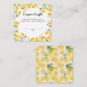 かわいいレモン柑橘類フルーツサマーオムツラッフル エンクロージャーカード (正面/裏面)