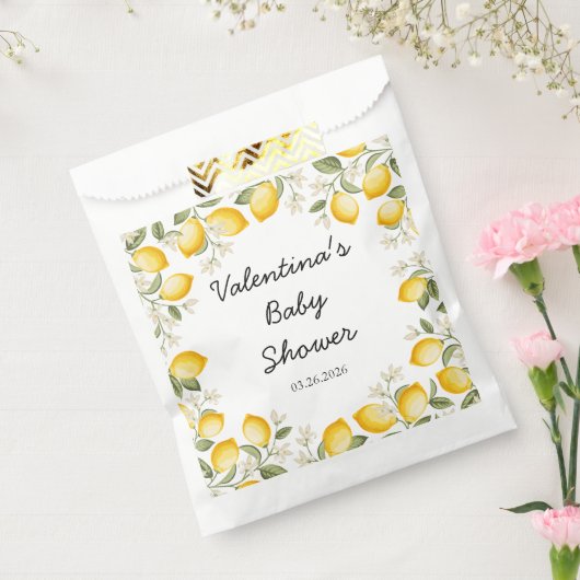 かわいいレモン柑橘類フルーツサマーベビーシャワー フェイバーバッグ (封をした状態)