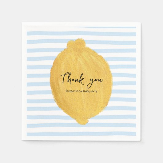 かわいいレモン紙ナプキンスforパーティー スタンダードカクテルナプキン (正面)