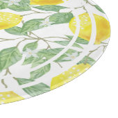 かわいいレモン葉とイエローとグリーン カッティングボード (角)