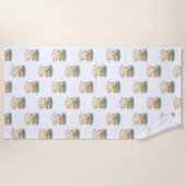 かわいいレモン「一日を絞る」夏 ビーチタオル (正面)