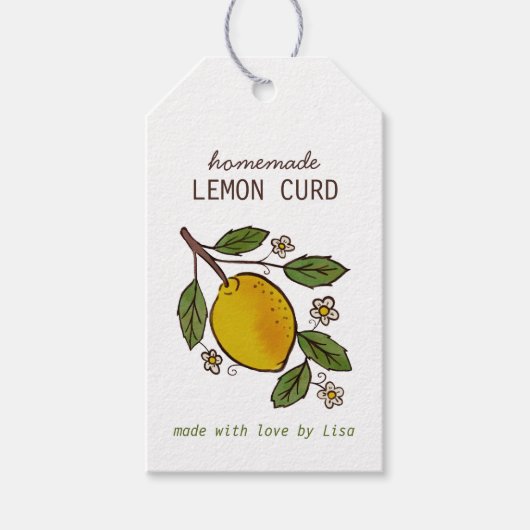 かわいいレモン 手作り スイーツ 田舎風 オーダーメイド ギフトタグ (正面)