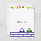 かわいいレーシングカーバースデー招待状 招待状 (裏面)