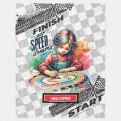 かわいいレーシングブランケット公式1女の子誕生日ギフト フリースブランケット (正面)