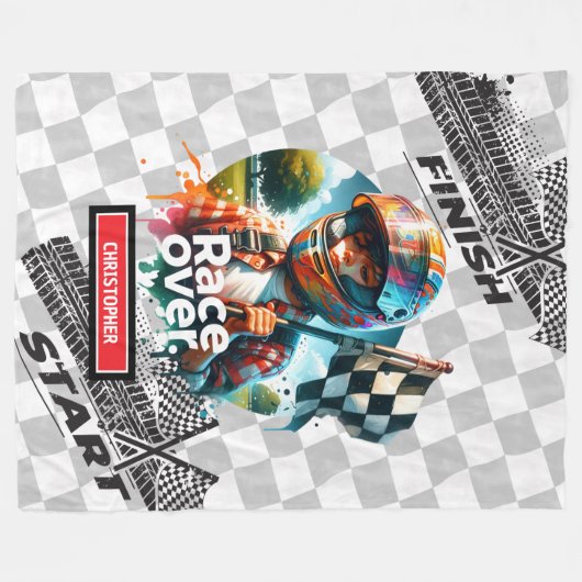 かわいいレーシングブランケット公式1男の子の誕生日ギフト フリースブランケット (正面(横))