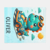 かわいいレースの恐竜|過去記事 フリースブランケット (正面(横))