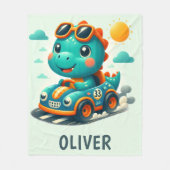 かわいいレースの恐竜|過去記事 フリースブランケット (正面)