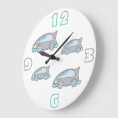 かわいいレースカーブルースケッチボーイズ子供部屋ウォールクロック ラージ壁時計 (傾斜)