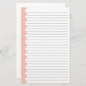 かわいいレース縁どバレンタインデーが並ぶ 便箋 (正面/裏面)