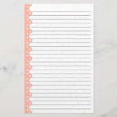 かわいいレース縁どバレンタインデーが並ぶ 便箋 (正面)