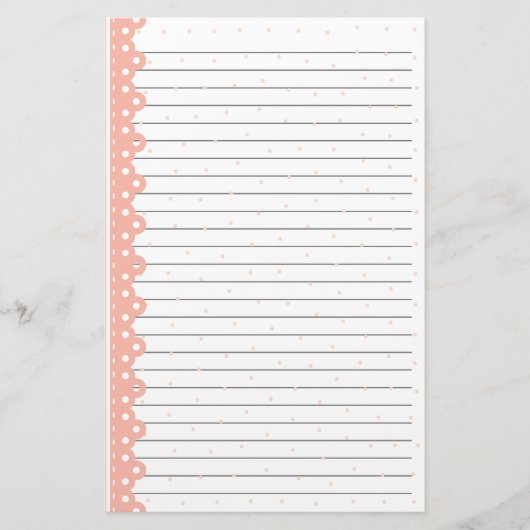 かわいいレース縁どバレンタインデーが並ぶ 便箋 (正面)