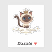  かわいいロイヤルシャム猫 シール (シート)