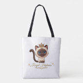  かわいいロイヤルシャム猫 トートバッグ (裏面)