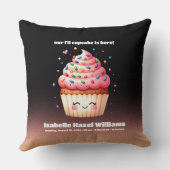 かわいいロイルカップケーキスプリンクルベビー誕生統計ナタール クッション (裏面)