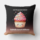 かわいいロイルカップケーキスプリンクルベビー誕生統計ナタール クッション (正面)