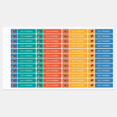 かわいいロケカラフルットの子供の名前 ラベル (シート)