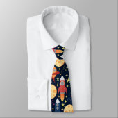 かわいいロケットの宇宙パターンタイ ネクタイ (タイ)