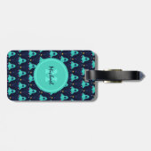 かわいいロケットスター宇宙船キッズボーイモノグラム名 ラゲッジタグ (裏面横)