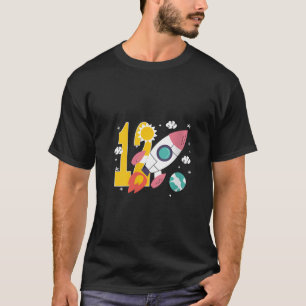 かわいいロケット宇宙船12th誕生日パーティー12年 tシャツ